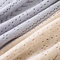 Pointelle-Knit Crewneck Cardigan
