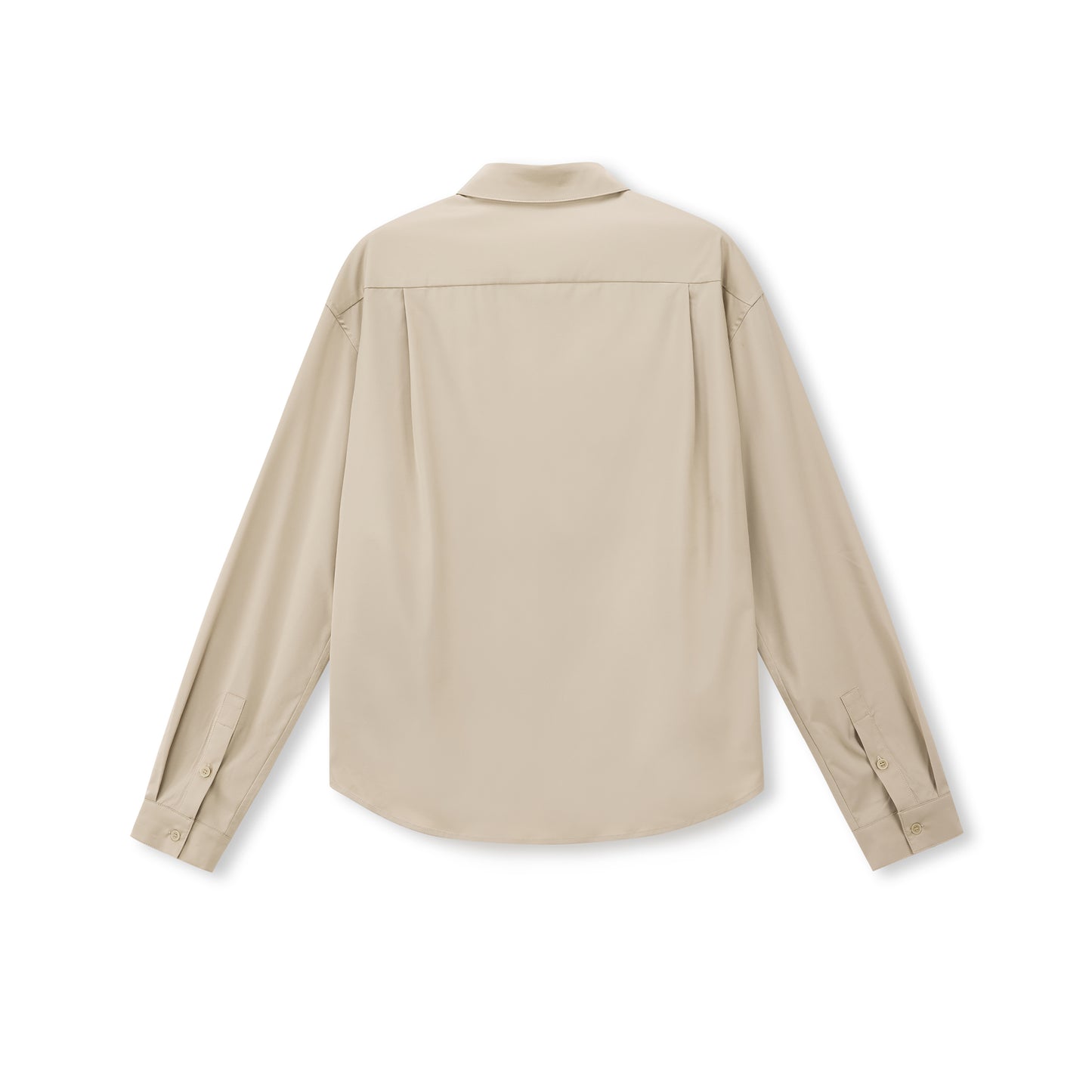 Fluid Oversized Mugwort-Blend Point-Collar Shirt