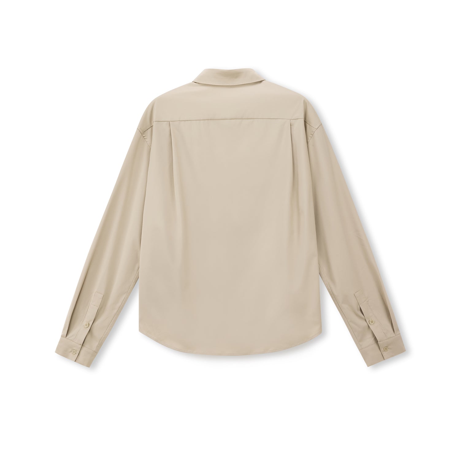 Fluid Oversized Mugwort-Blend Point-Collar Shirt