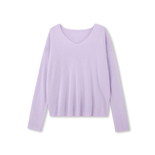 Brushed Wool-Blend V-Neck Sweater