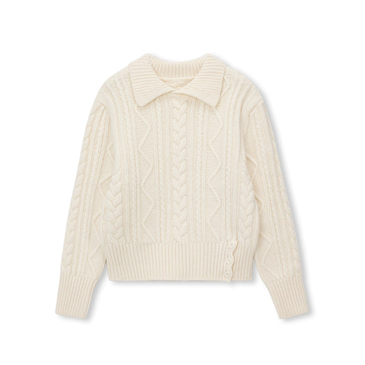 Loam Raccoon-Wool Cable Sweater