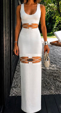 Structured Cut-Out Maxi Dress