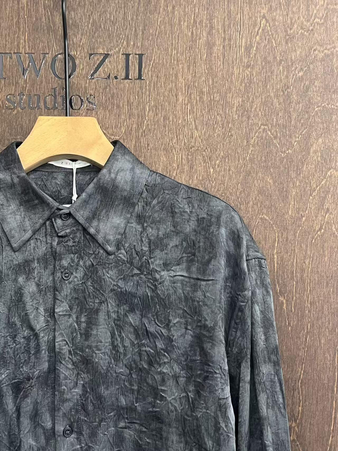 Washed Crinkle Long-Sleeve Shirt