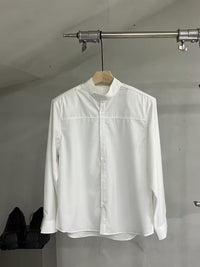 Clean Mandarin-Collar Relaxed Shirt