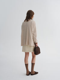 Angora Wool-Blend Relaxed V-Neck Sweater