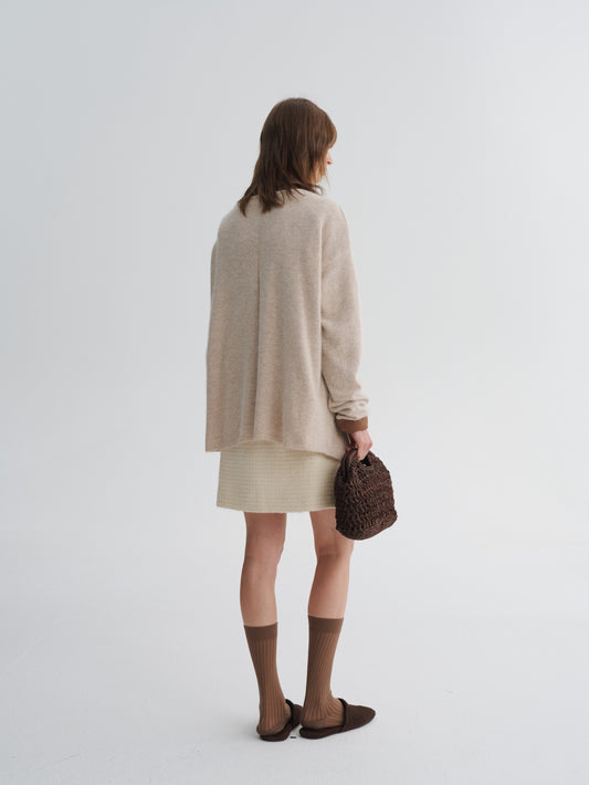 Angora Wool-Blend Relaxed V-Neck Sweater