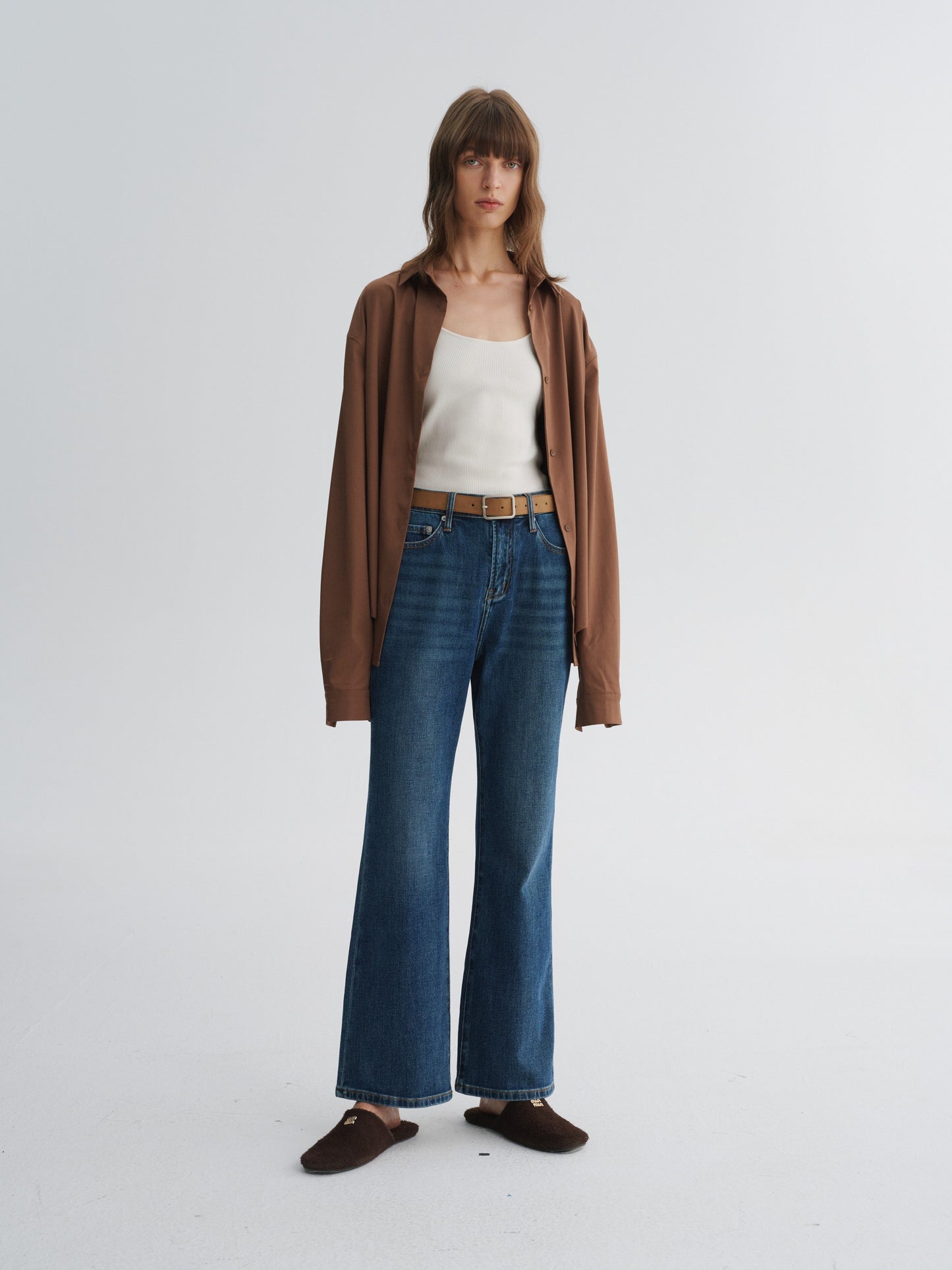Denim Micro-Flare Pants