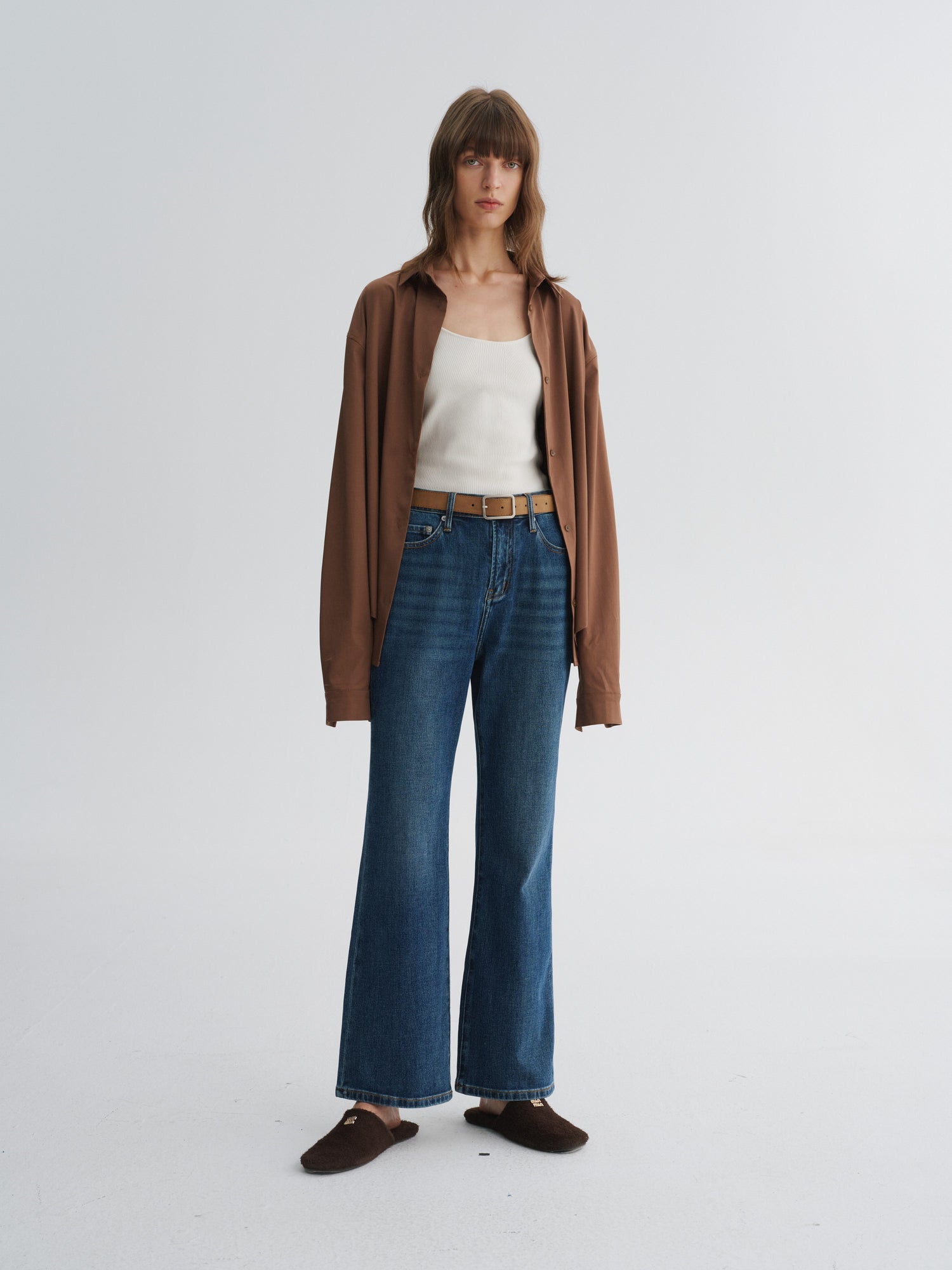 Denim Micro-Flare Pants