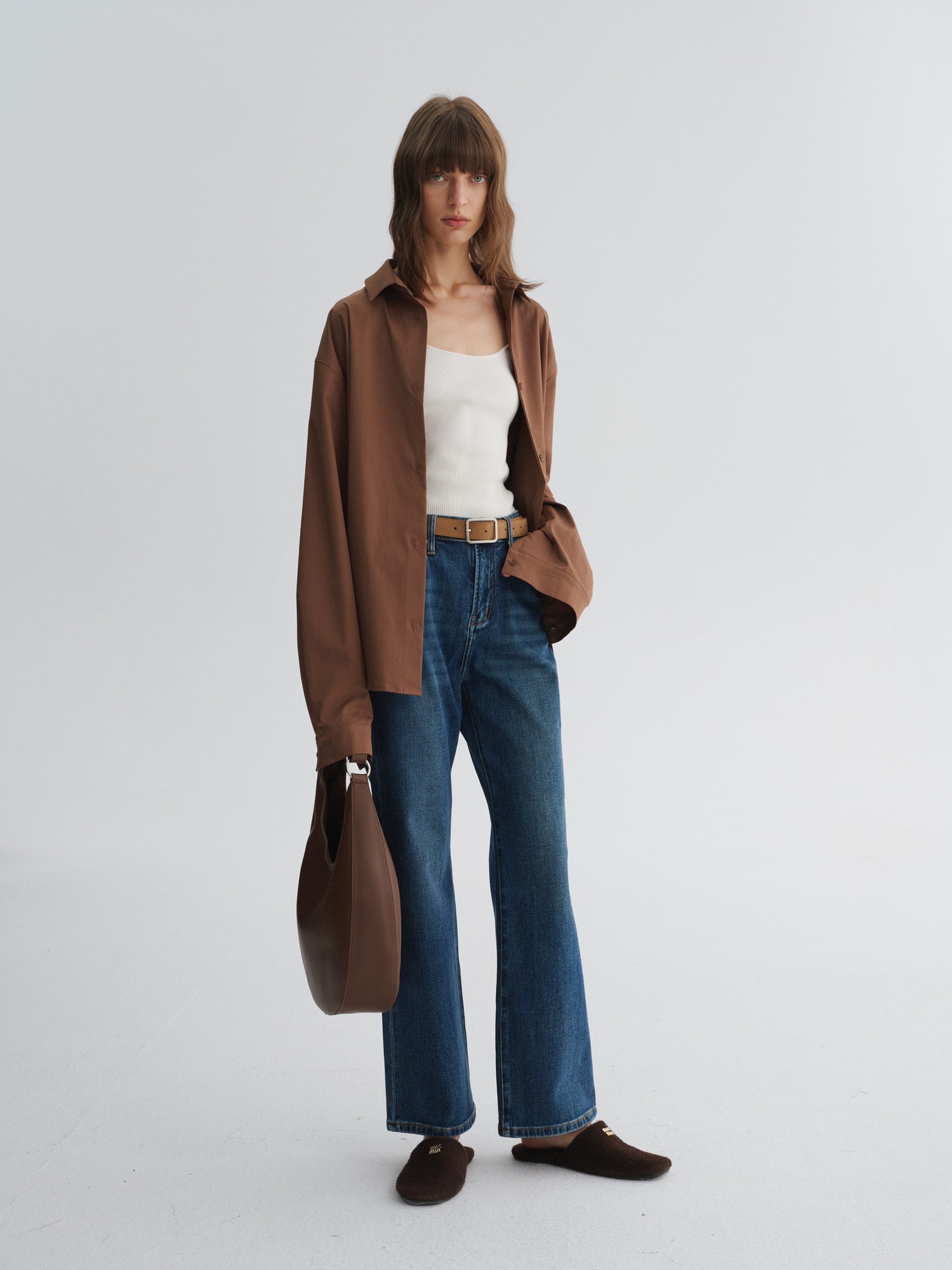 Denim Micro-Flare Pants