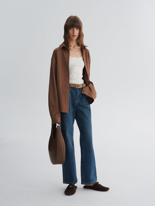 Denim Micro-Flare Pants