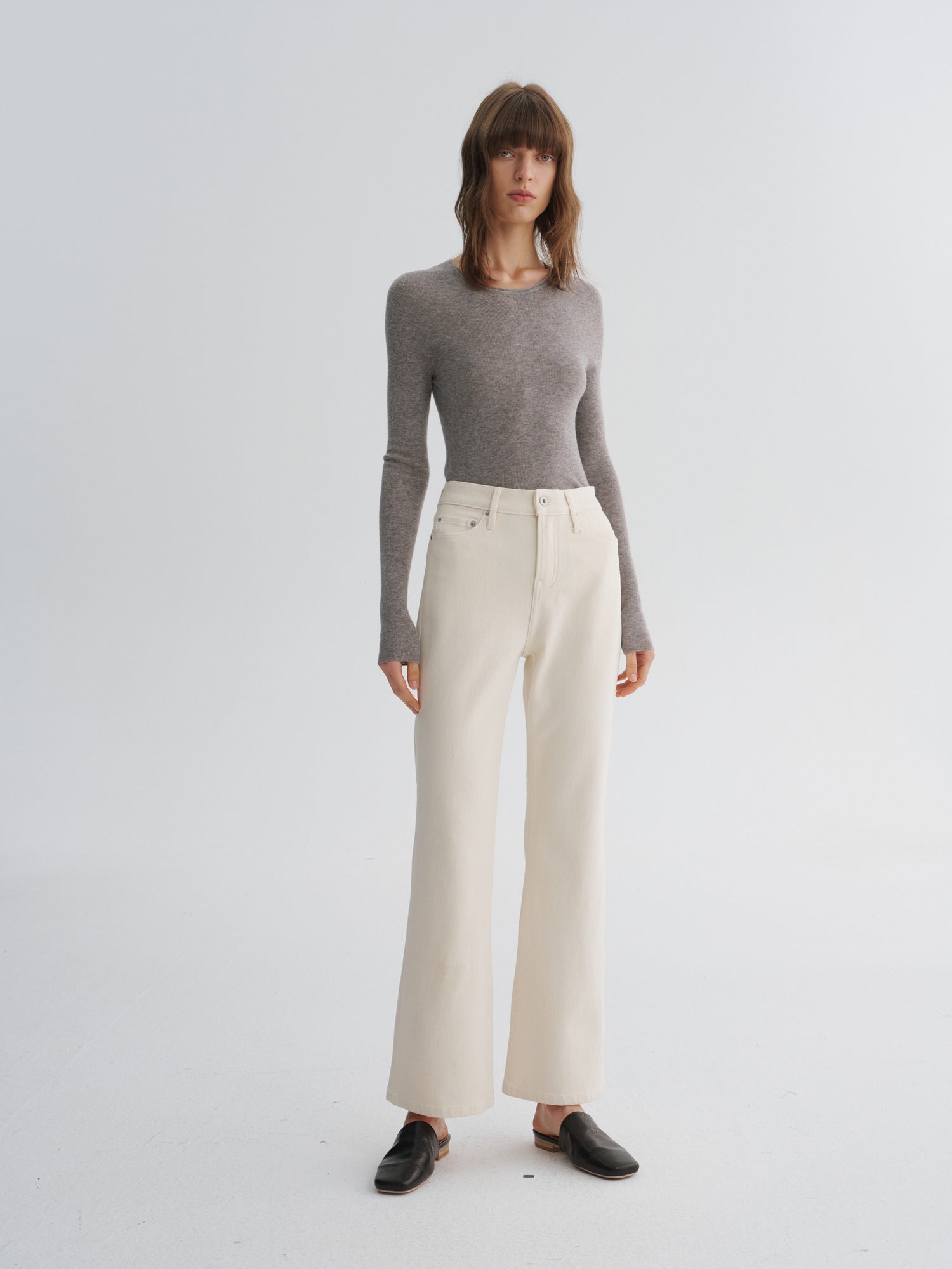 Denim Micro-Flare Pants