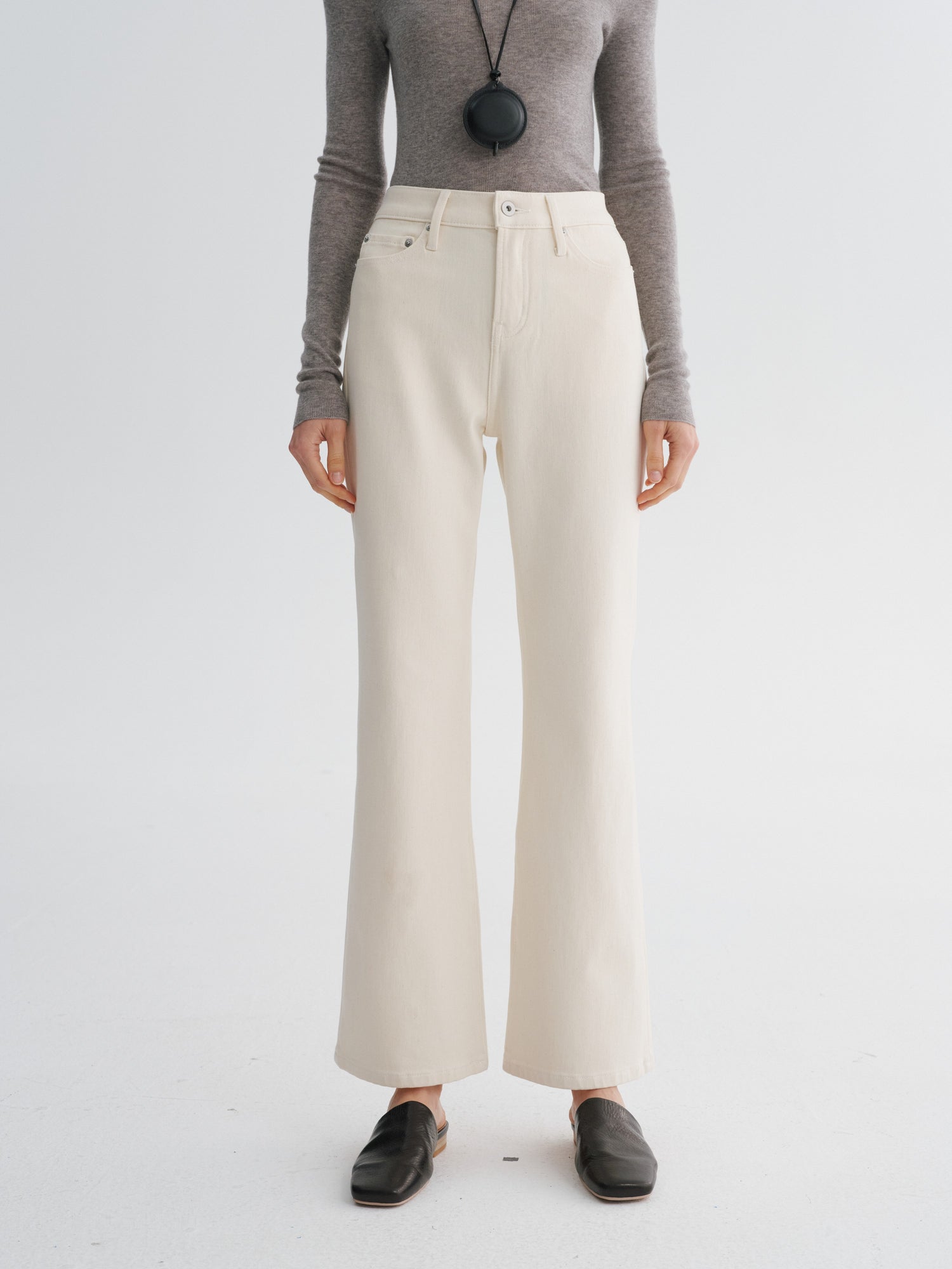 Denim Micro-Flare Pants