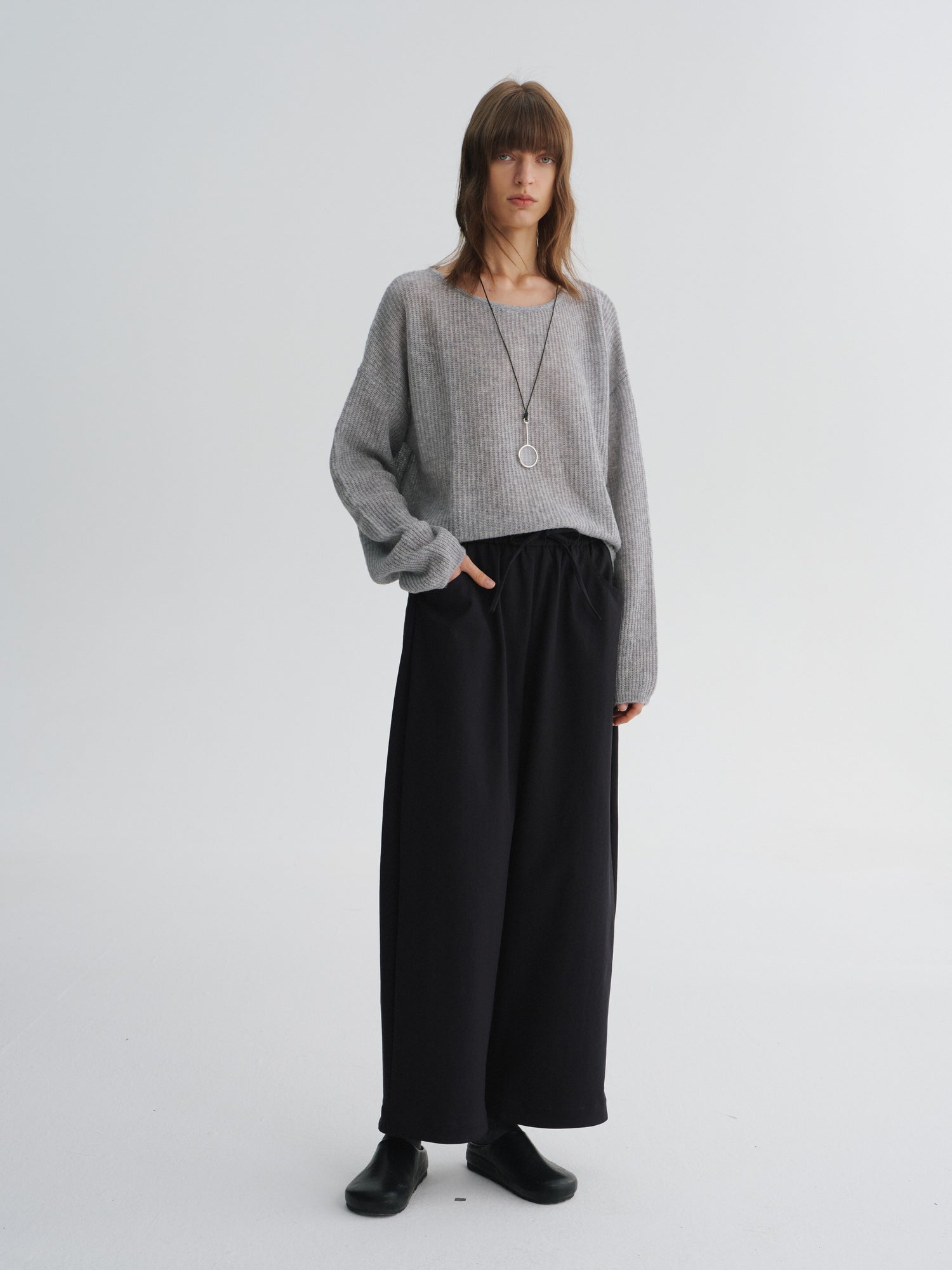 Ribbed Wool-Lyocell Relaxed Knit