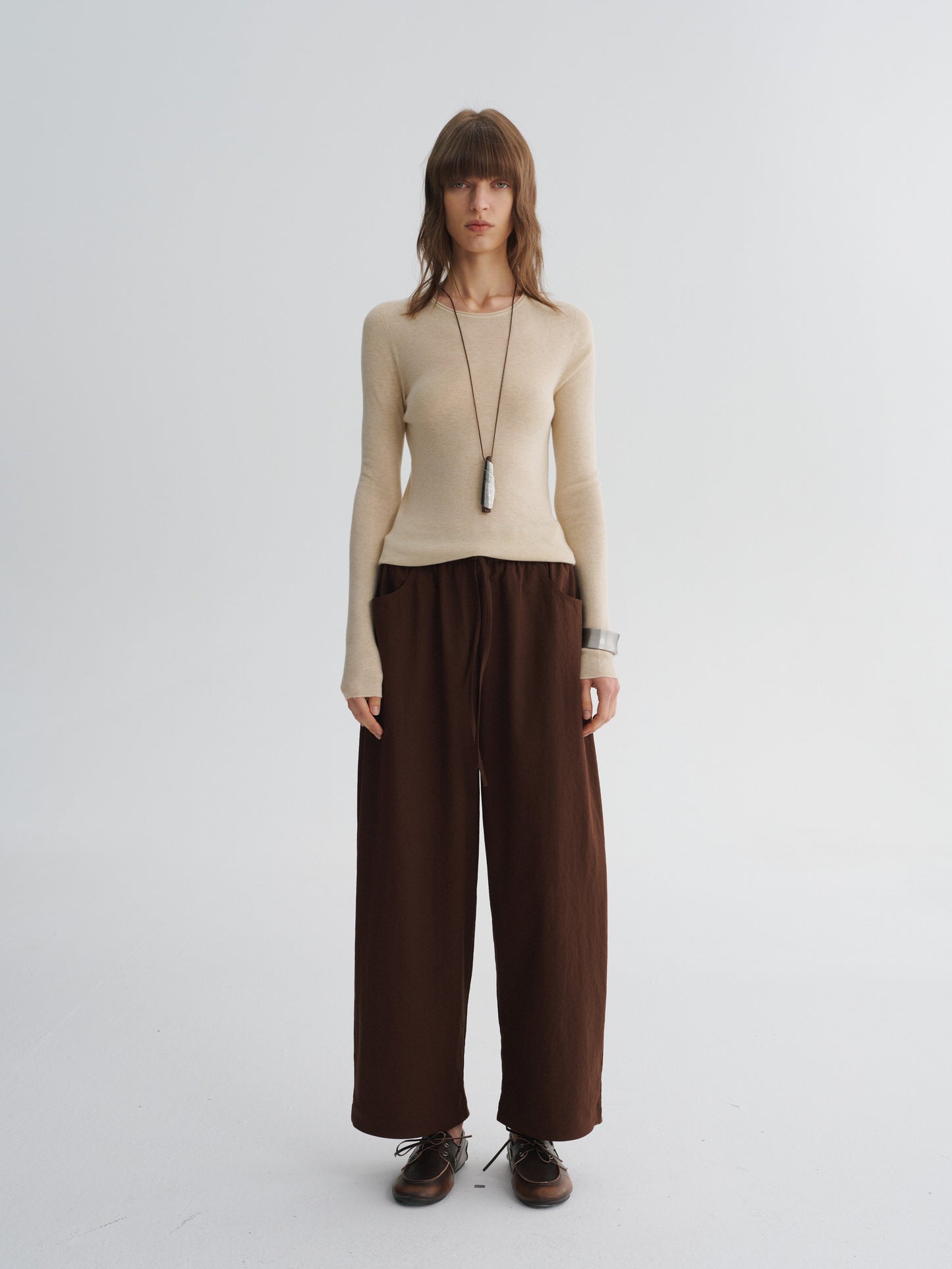 Cashmere-Silk Fine-Gauge Long Sleeve