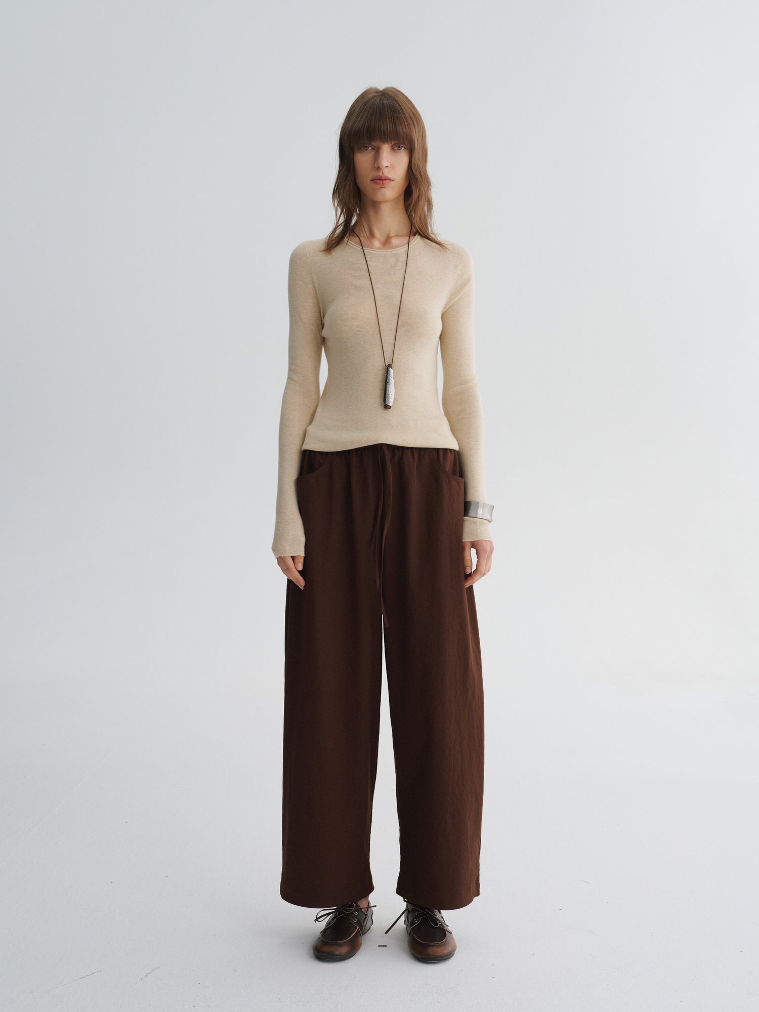 Cashmere-Silk Fine-Gauge Long Sleeve