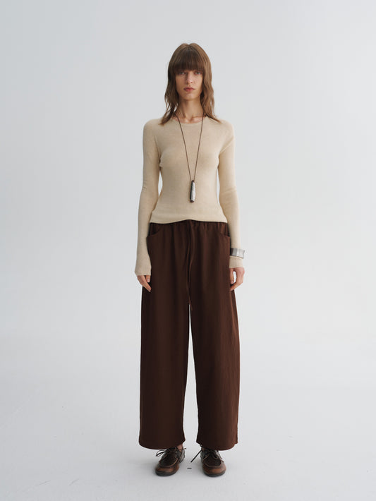 Cashmere-Silk Fine-Gauge Long Sleeve