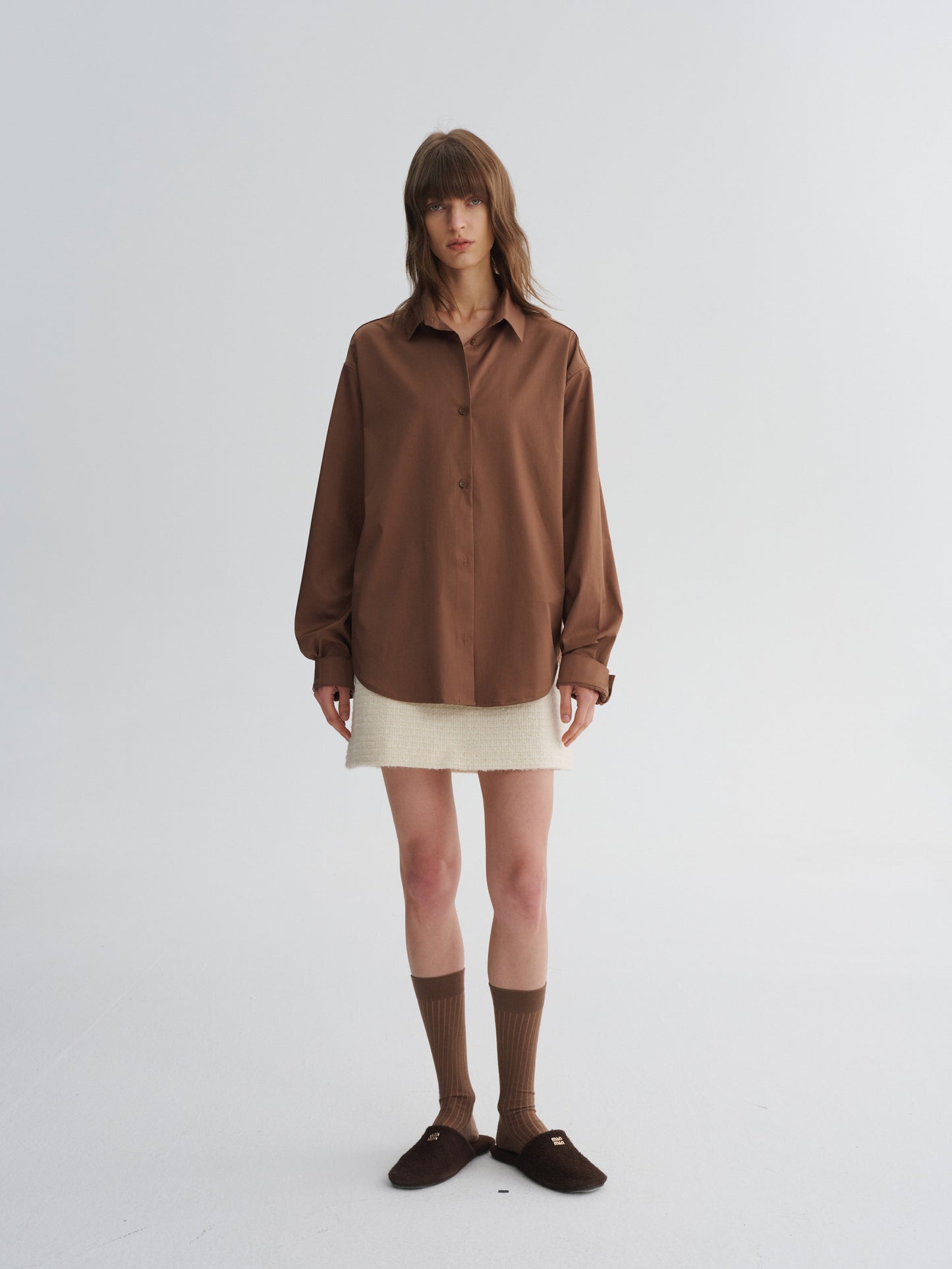 Plant-Fiber Blend Relaxed Long-Sleeve Shirt