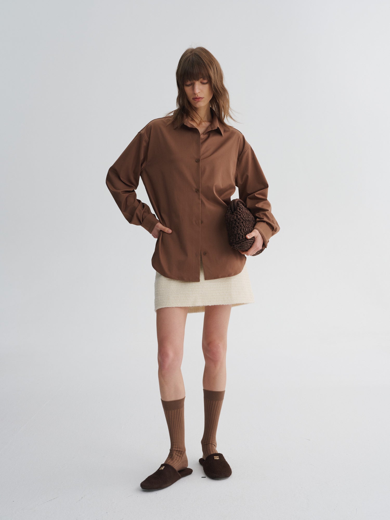 Plant-Fiber Blend Relaxed Long-Sleeve Shirt