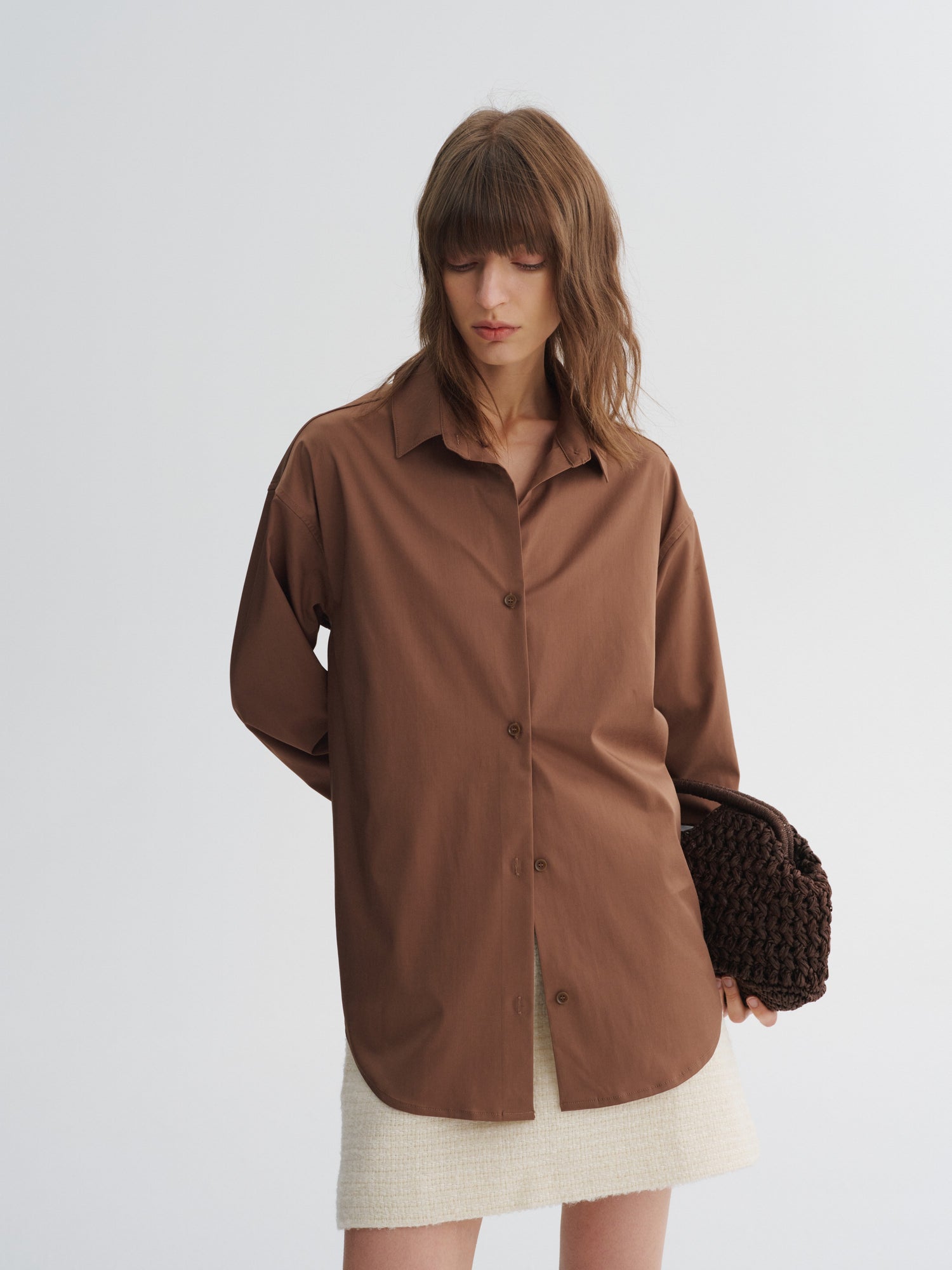 Plant-Fiber Blend Relaxed Long-Sleeve Shirt