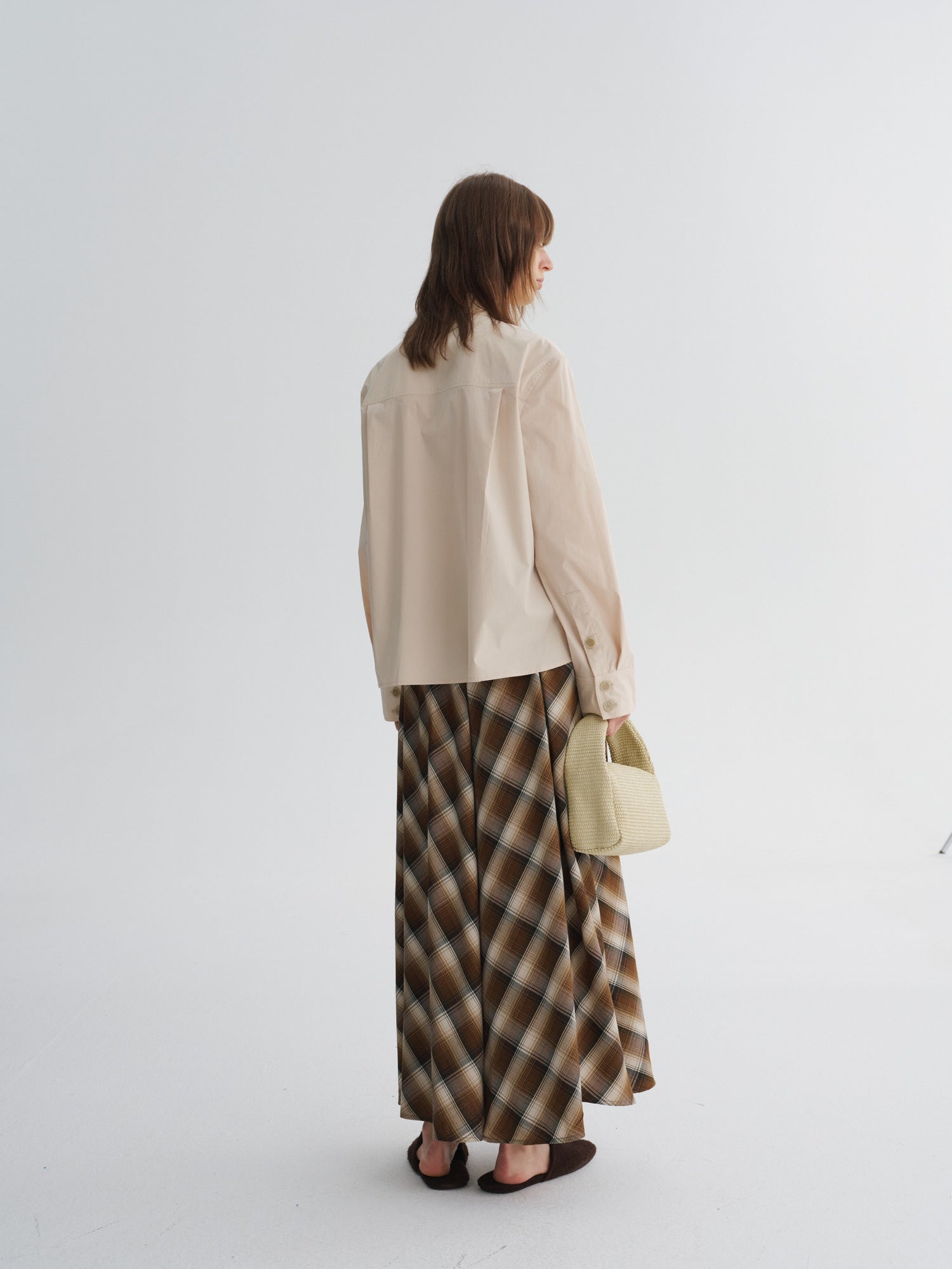 Asymmetric Wrap-Collar Shirt