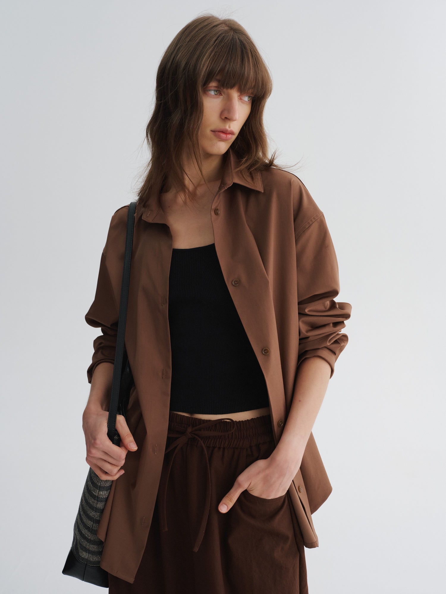 Plant-Fiber Blend Relaxed Long-Sleeve Shirt