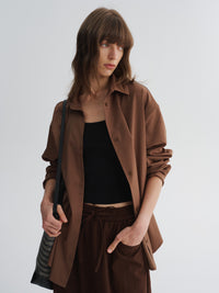 Plant-Fiber Blend Relaxed Long-Sleeve Shirt