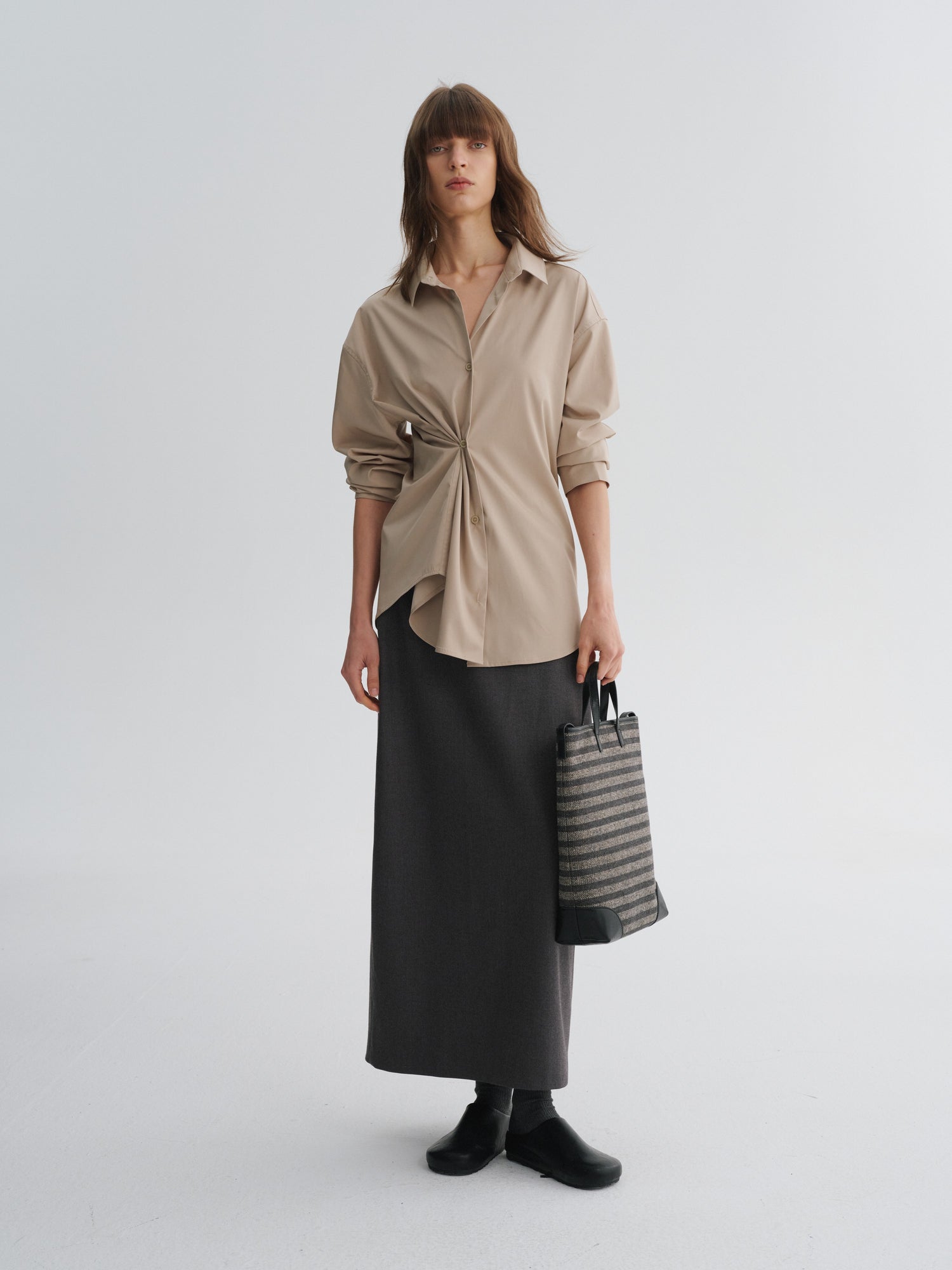 Plant-Fiber Blend Relaxed Long-Sleeve Shirt