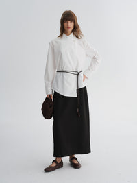 Asymmetric Wrap-Collar Shirt