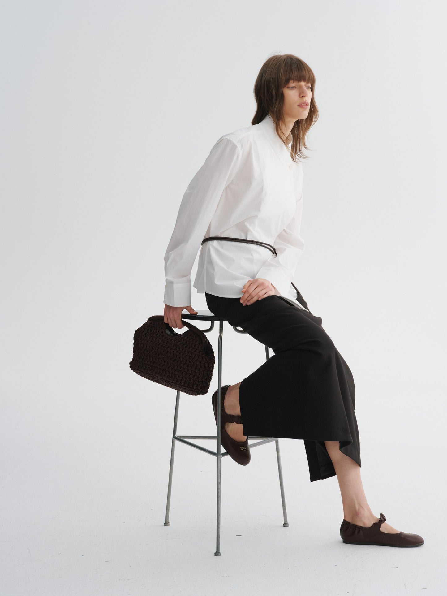 Asymmetric Wrap-Collar Shirt