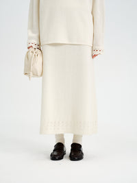 Halo Wool Crochet A-Line Skirt