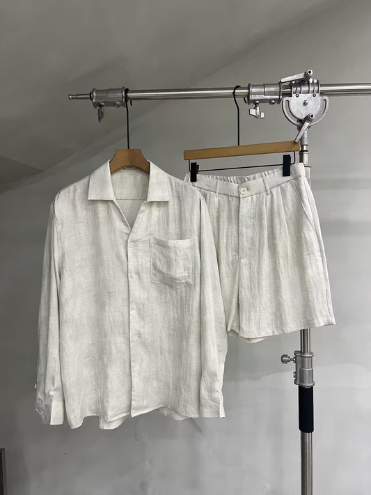Soft-Texture Relaxed Linen-Blend Shirt