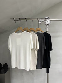 Soft-Touch Relaxed Knit V-Neck T-Shirt