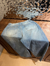 Washed-Effect Relaxed Wide-Leg Denim Trousers