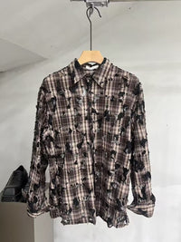 Deconstructed Plaid Distressed Shirt