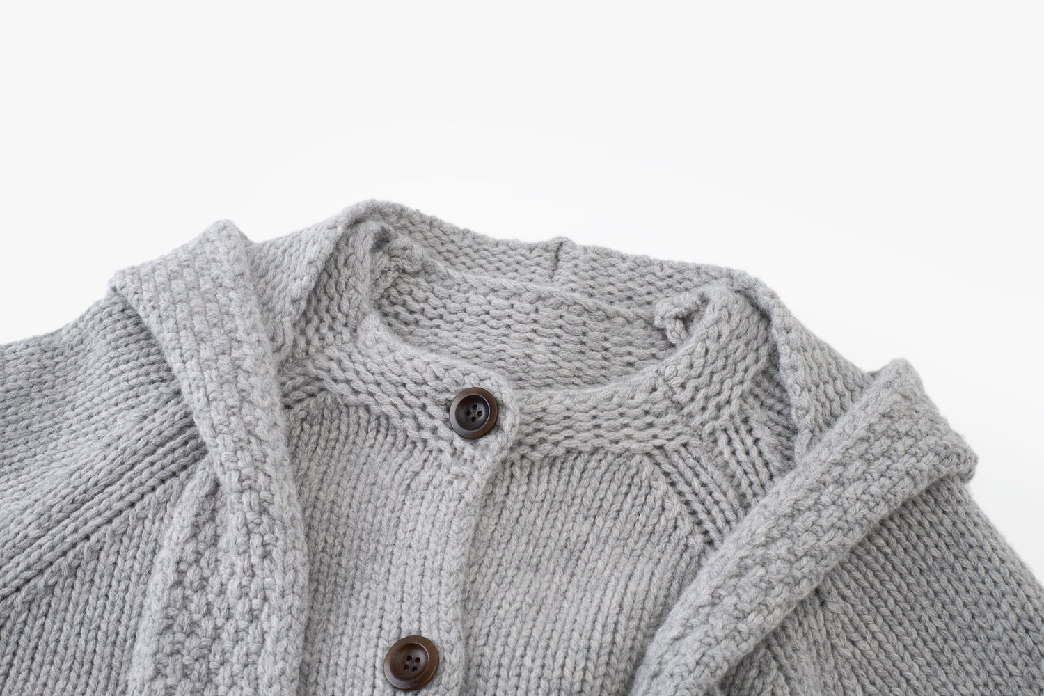 Noël Hooded Wool Scarf Cardigan