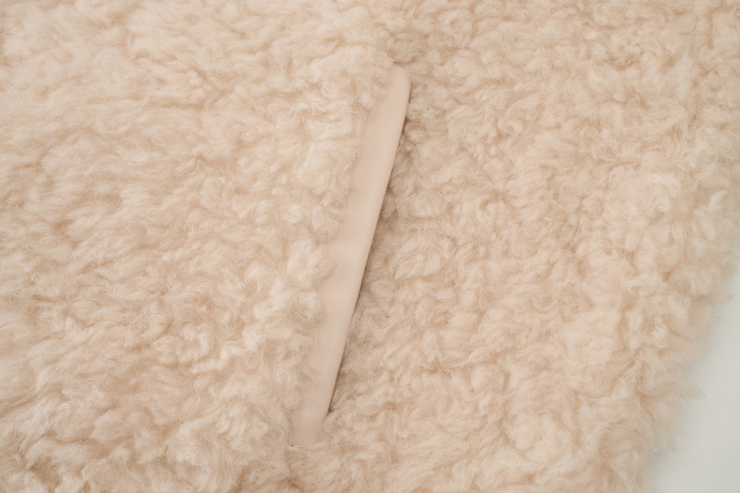 Contrast Leather Shearling