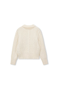 Loam Raccoon-Wool Cable Sweater