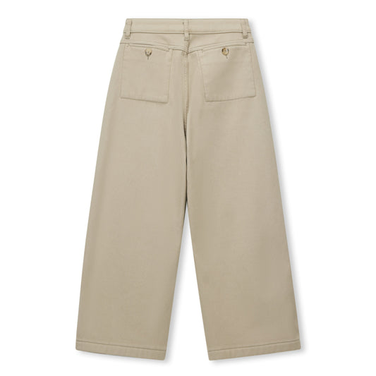 Clean Cotton-Stretch Wide-Leg Pants