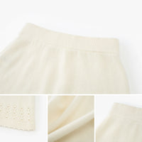 Scallop-Hem Wool A-Line Skirt