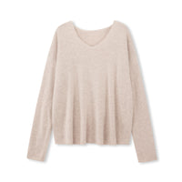 Brushed Wool-Blend V-Neck Sweater