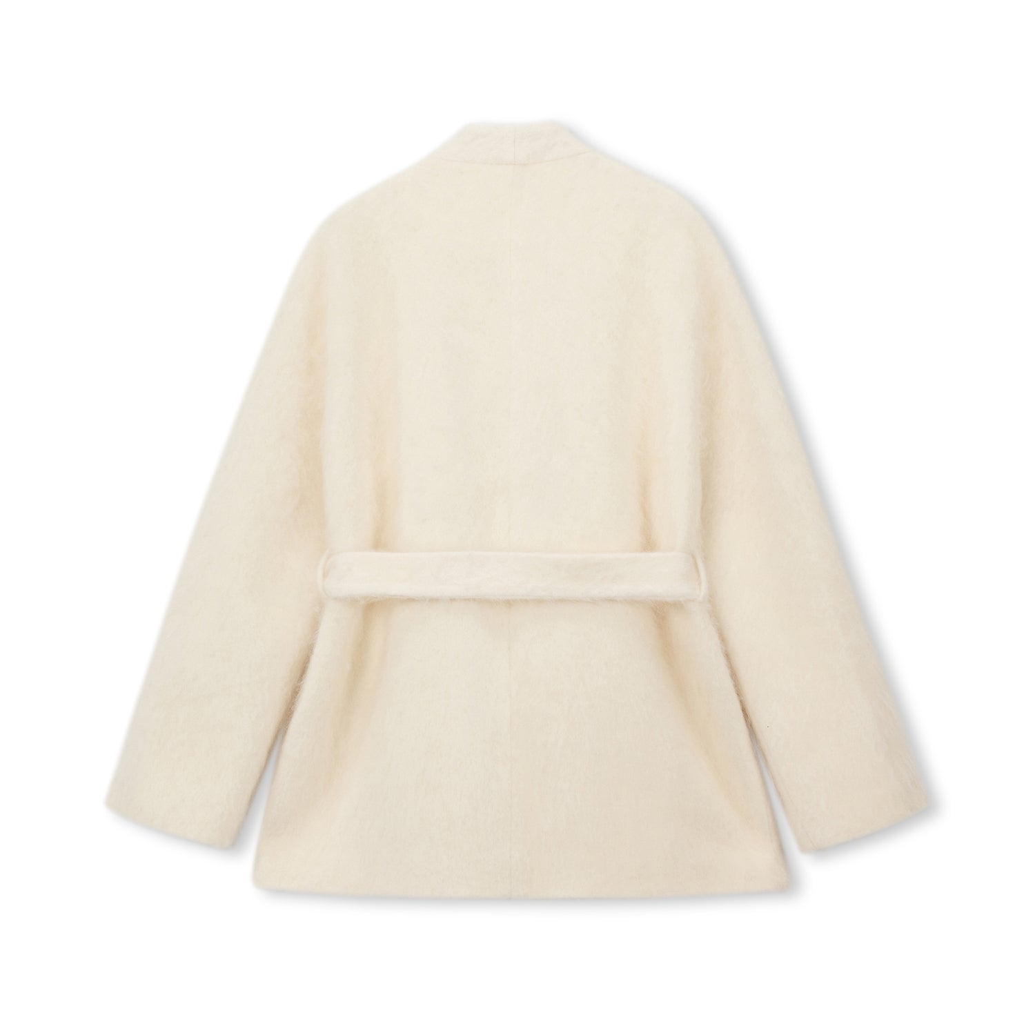 Brushed Belted Wool-Blend Knit Jacket