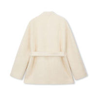 Brushed Belted Wool-Blend Knit Jacket