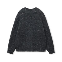 Marl-Knit Wool Crewneck Sweater