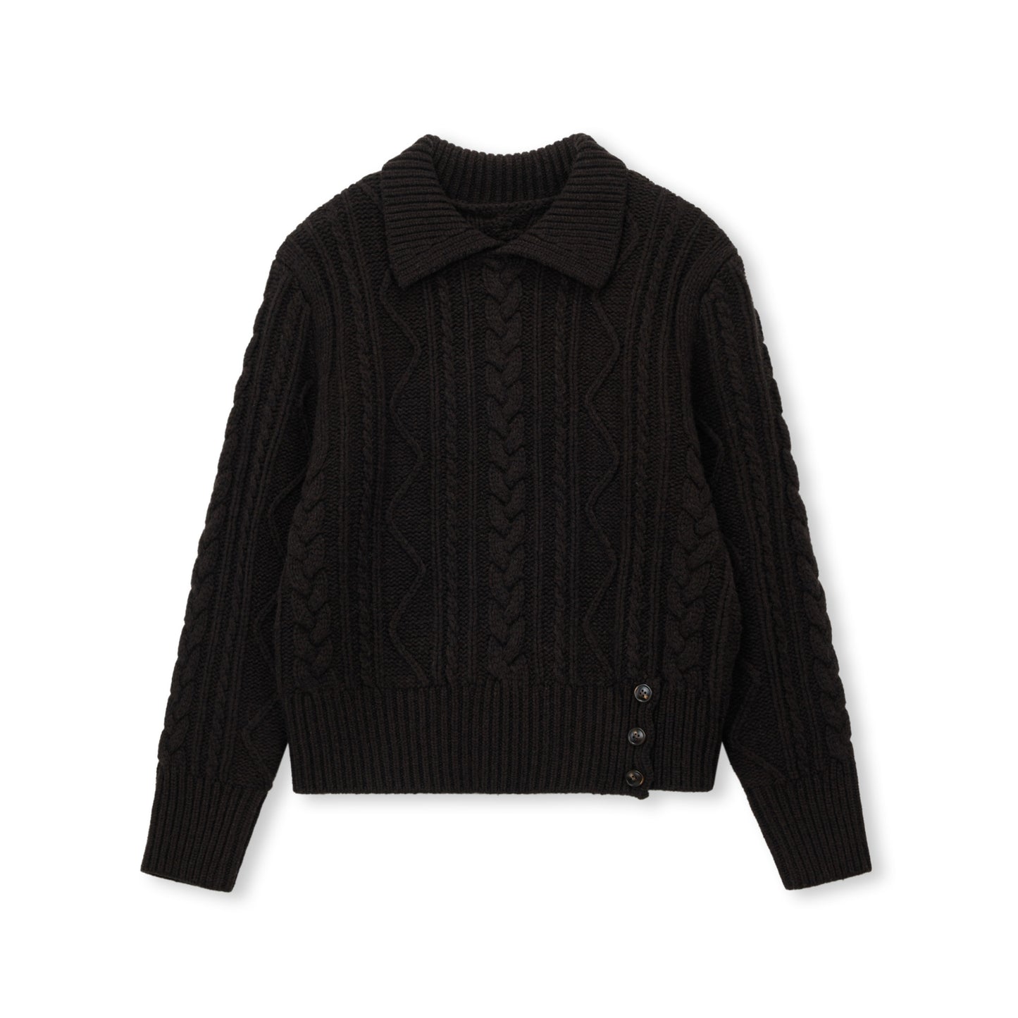 Loam Raccoon-Wool Cable Sweater