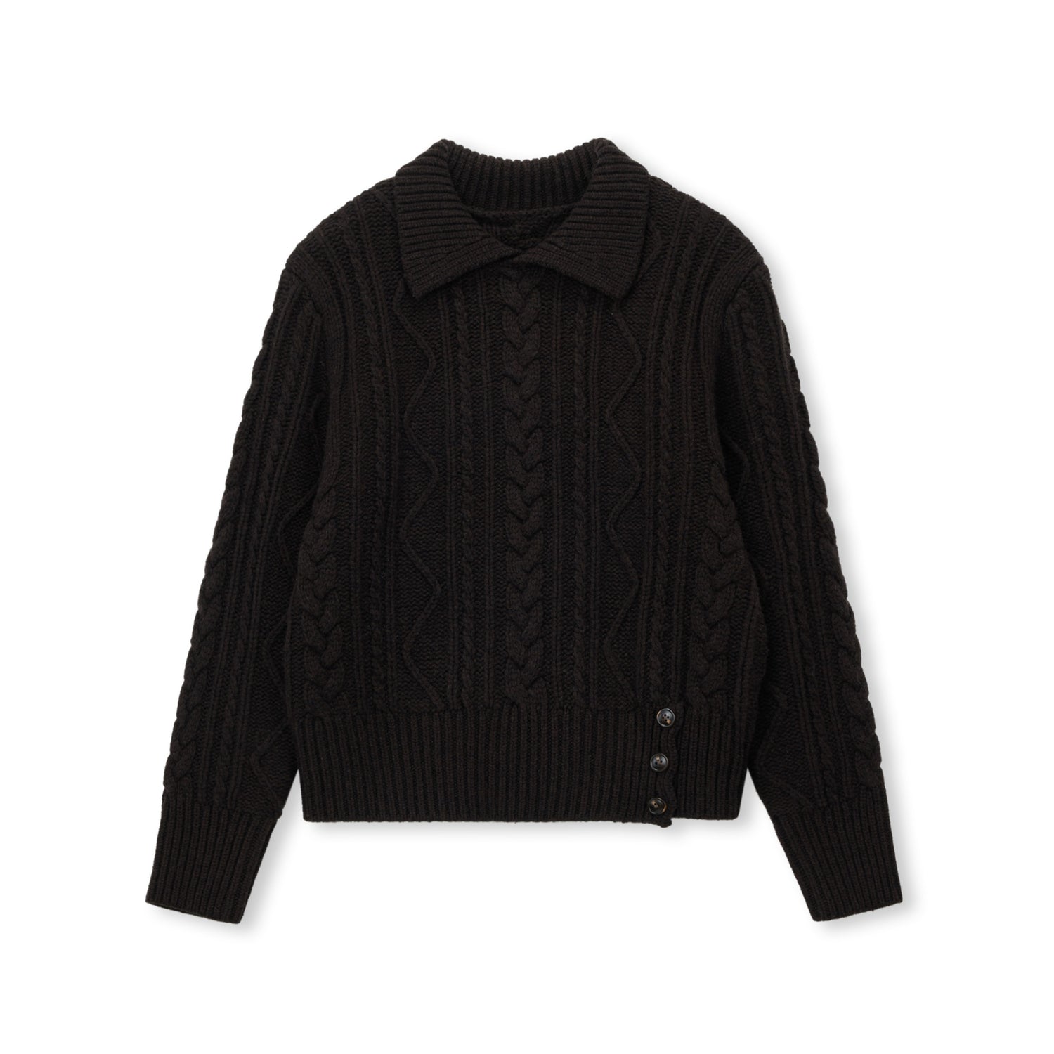 Loam Raccoon-Wool Cable Sweater