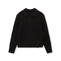 Loam Raccoon-Wool Cable Sweater