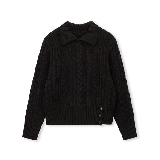 Loam Raccoon-Wool Cable Sweater