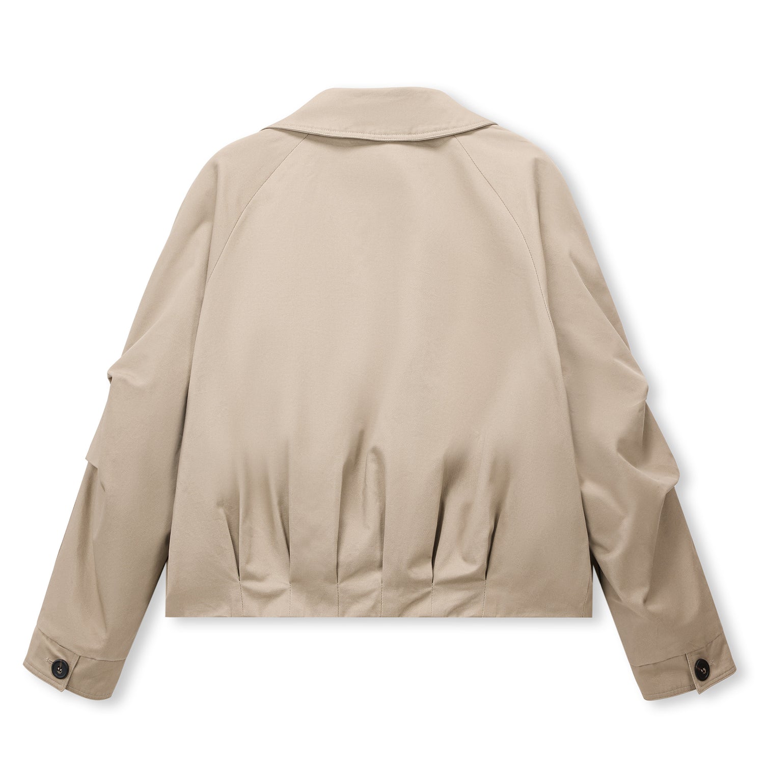 Sheepskin-Collar Cotton Down Bomber Jacket