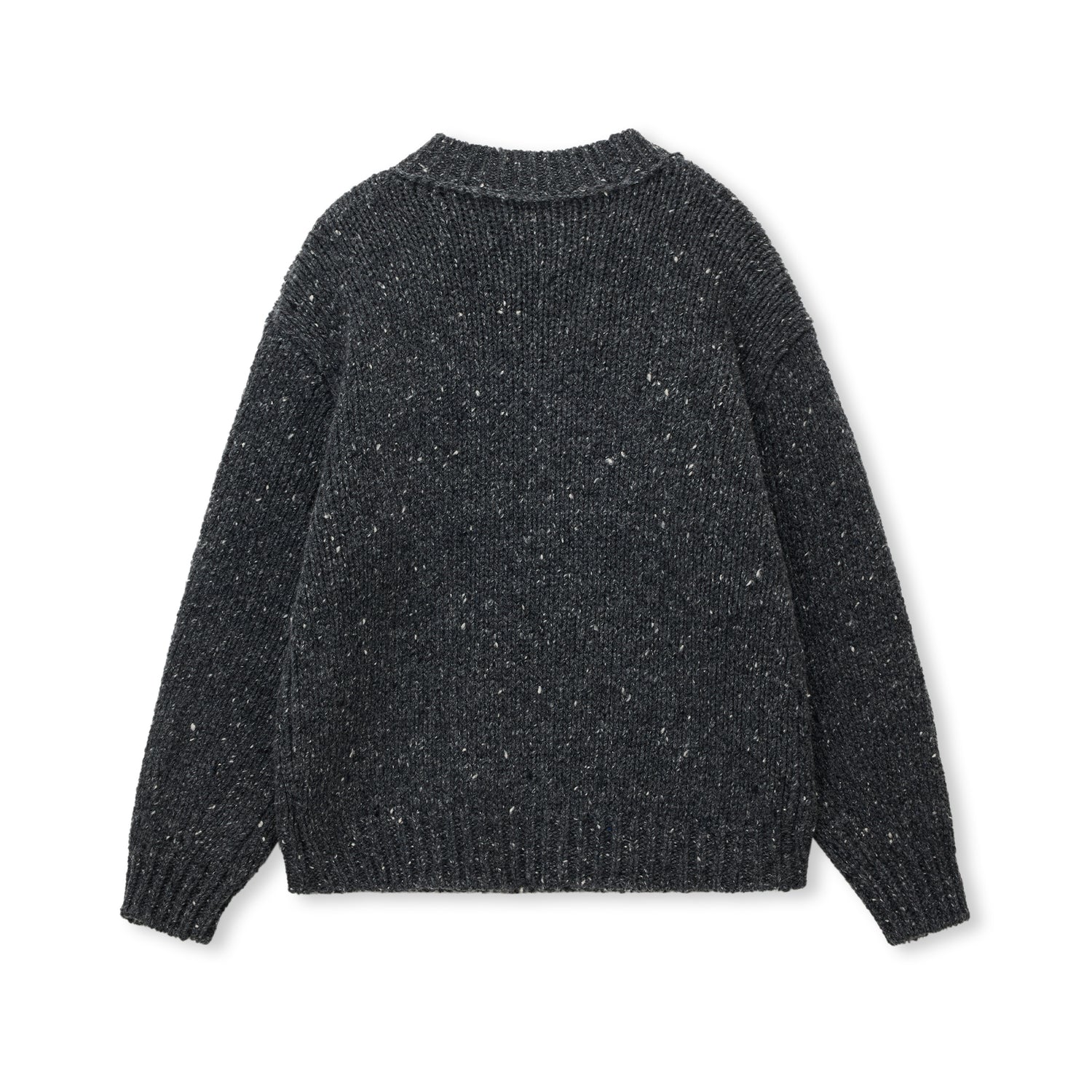 Marl-Knit Wool Crewneck Sweater