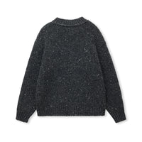 Marl-Knit Wool Crewneck Sweater